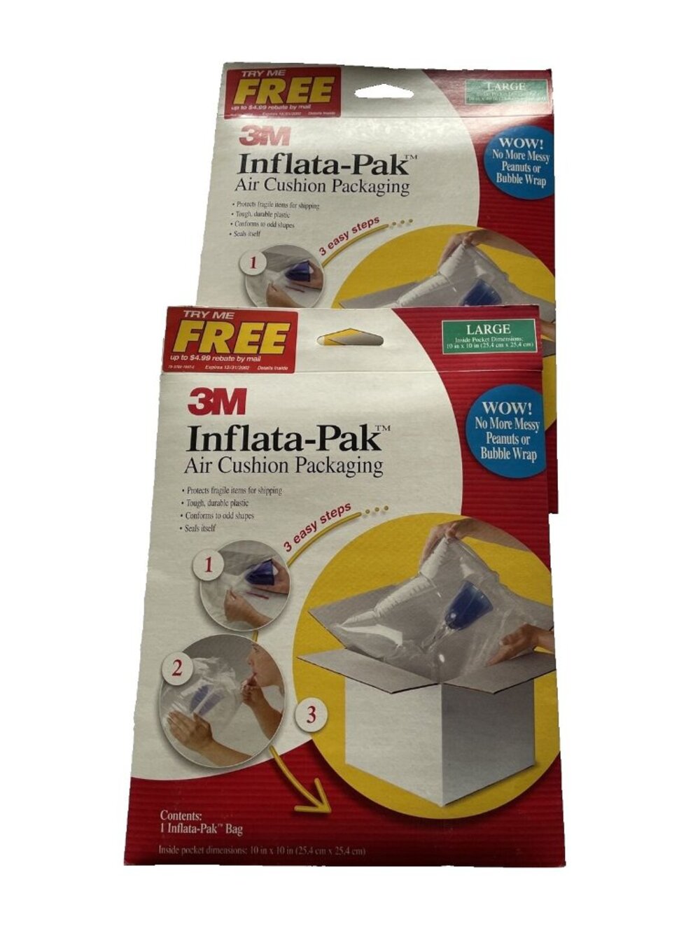 3M Inflata-Pak Air Cushion Packaging Large 10" x 10" Durable Plastic Bag For Shi